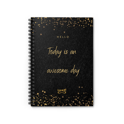 Elegant Inspirational Spiral Notebook - Today is an awesome day, Journal for Gratitude, Gift for Students, Motivational Writing, Daily