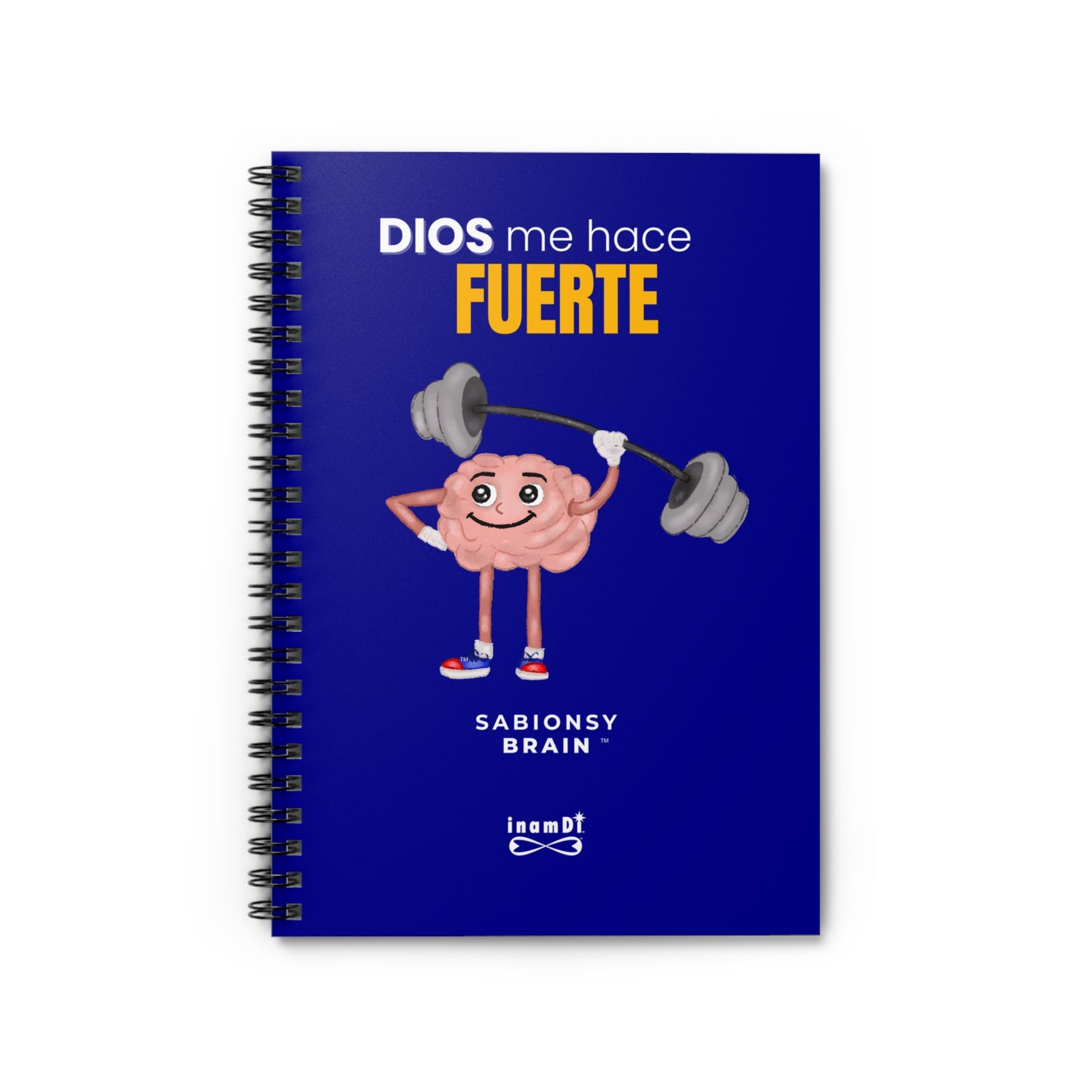 “Dios Me Hace Fuerte” Notebook — Inspirational Spiral Journal | Sabionsy Brain™ Motivation Notebook Series