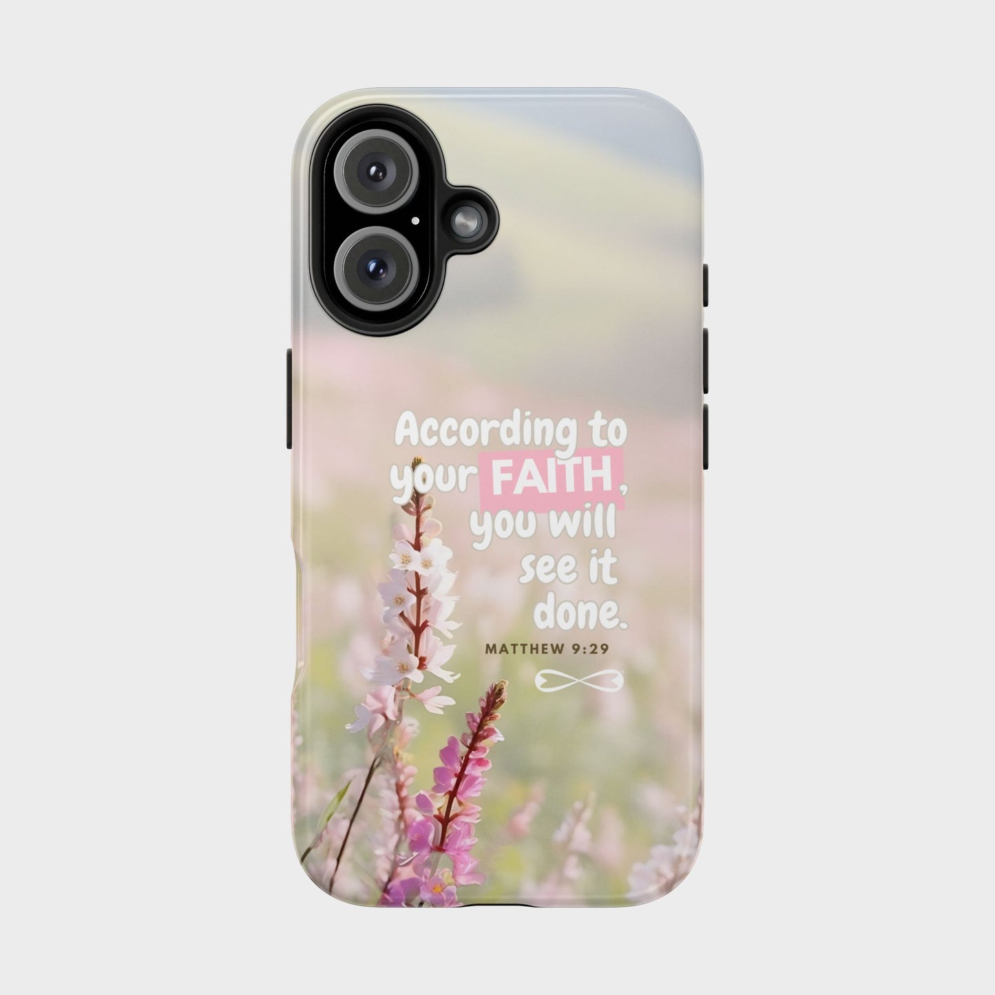 Inspirational Tough Phone Cases with Faith Quote, Floral Phone Cover, Christian Gift, Motivational Case, Bible Verse Accessory