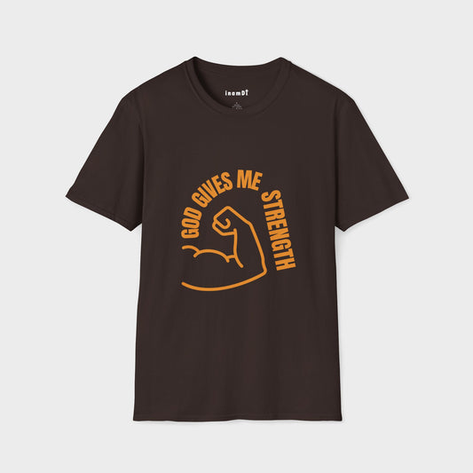 “God Gives Me Strength” Christian T-Shirt for Men – Empowering Faith Tee & Inspirational Gift