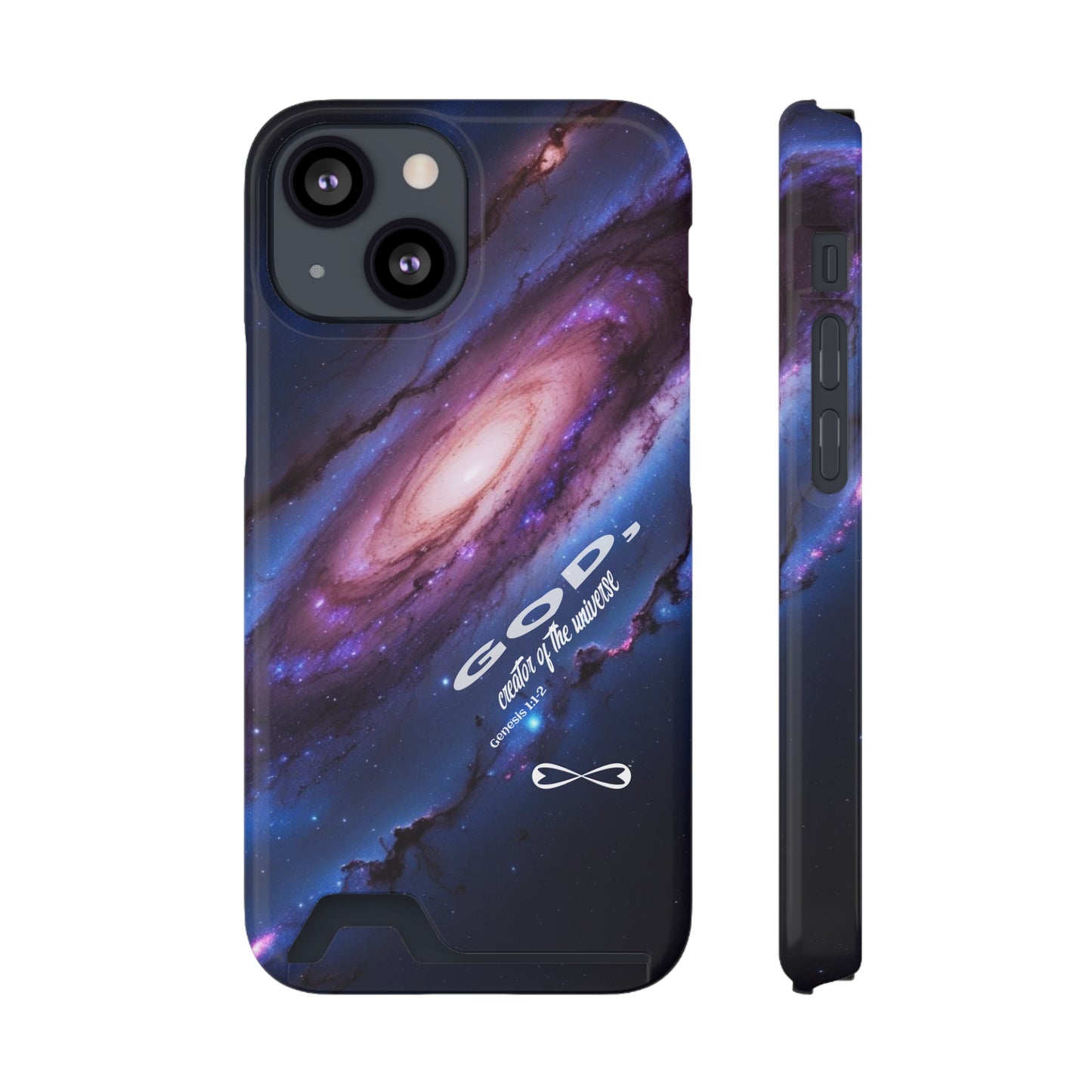 Galaxy Phone Case with Card Holder, Universal Smartphone Accessory, Cosmic Design, Perfect Gift, Stylish Protection, Vibrant Space Theme