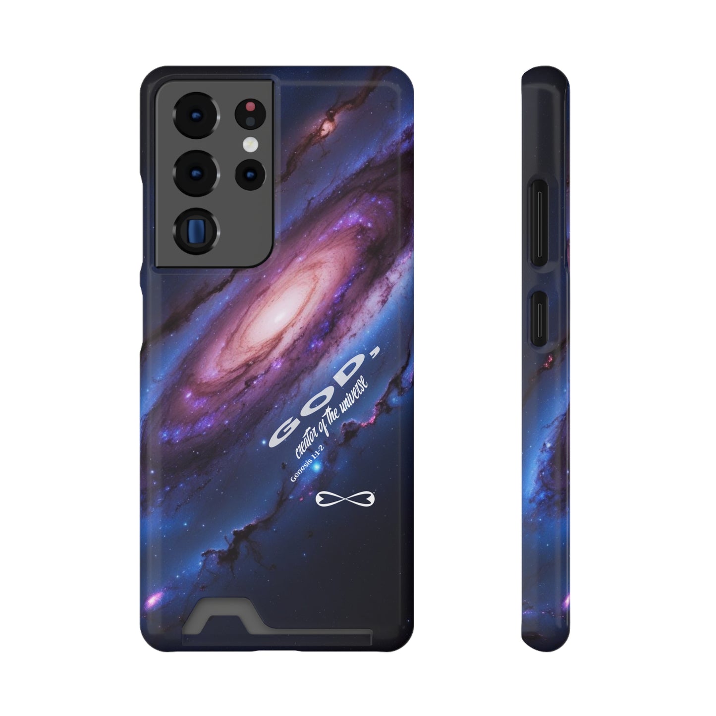 Galaxy Phone Case with Card Holder, Universal Smartphone Accessory, Cosmic Design, Perfect Gift, Stylish Protection, Vibrant Space Theme