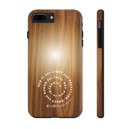Rustic Tough Phone Case with Inspirational Quote, Gift for Faithful Friends, Protection Case, Wood Design, Unique Present