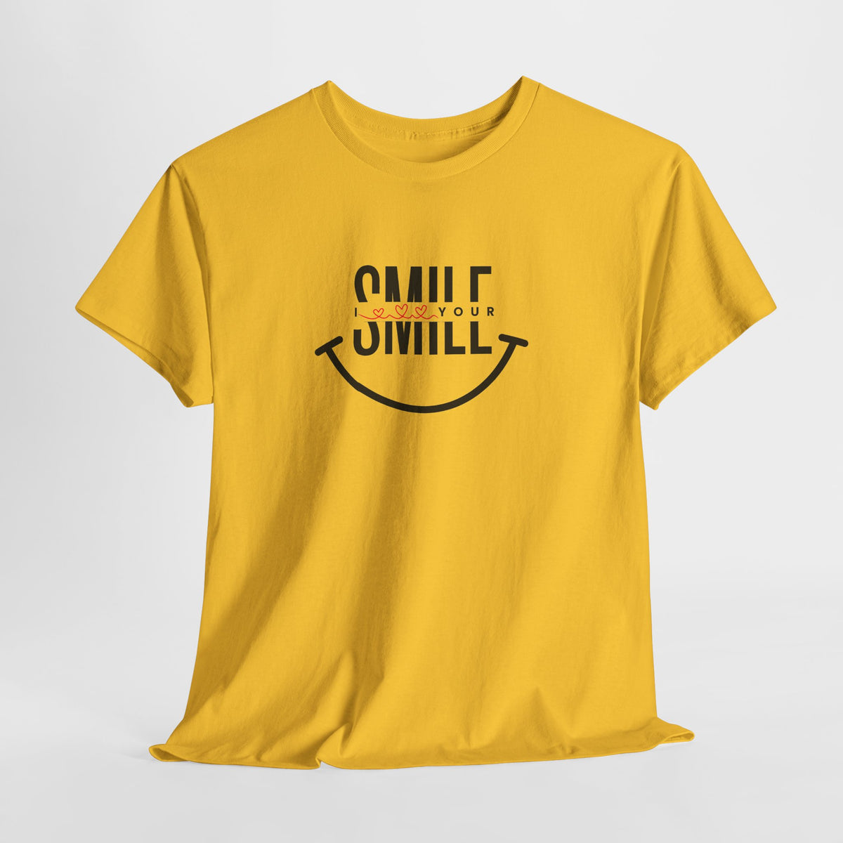 Camiseta de algodón grueso “SMILE” para mujer: camiseta motivadora para regalar, salir y transmitir energía positiva.
