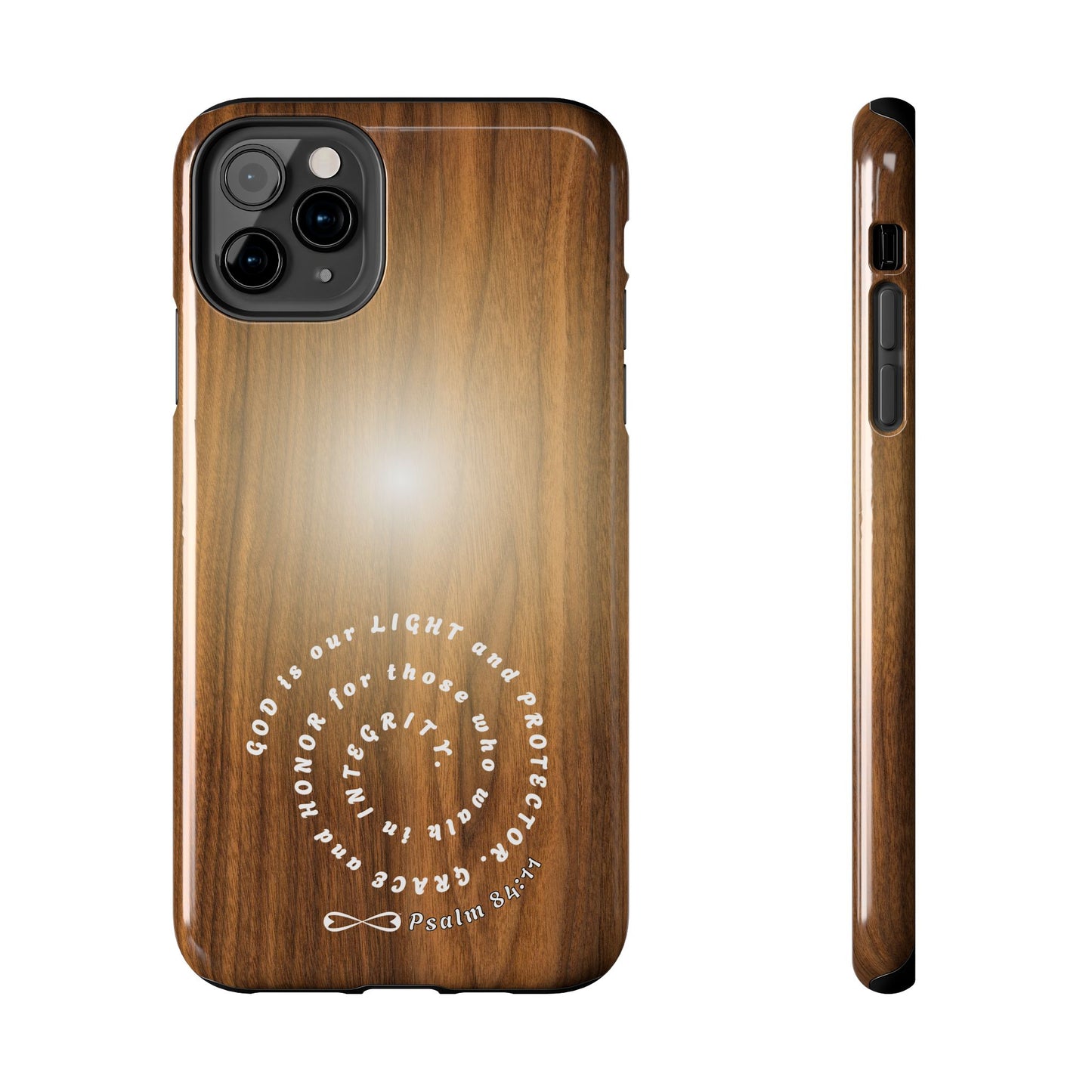 Rustic Tough Phone Case with Inspirational Quote, Gift for Faithful Friends, Protection Case, Wood Design, Unique Present