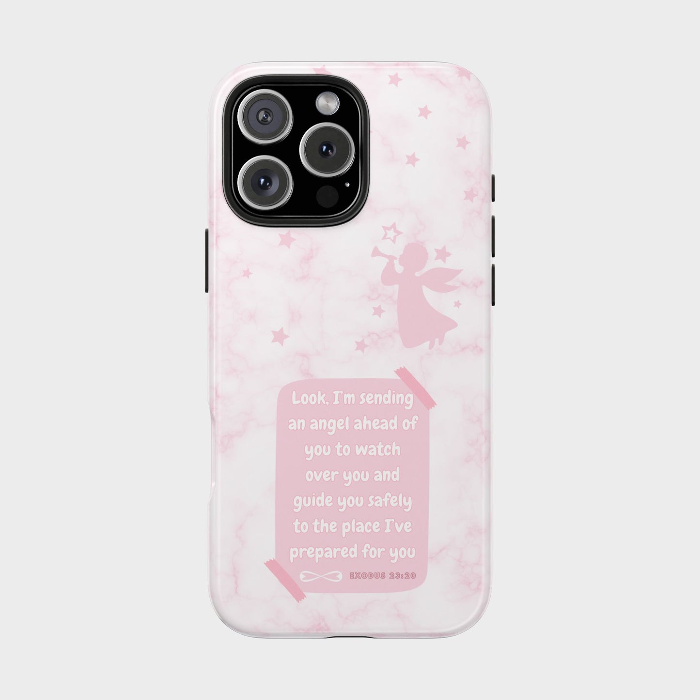 Angel Guidance Tough Phone Cases, Inspirational Phone Cover, Gift for Her, Angel Lover Gift, Pastel Pink Phone Case, Protection with Love
