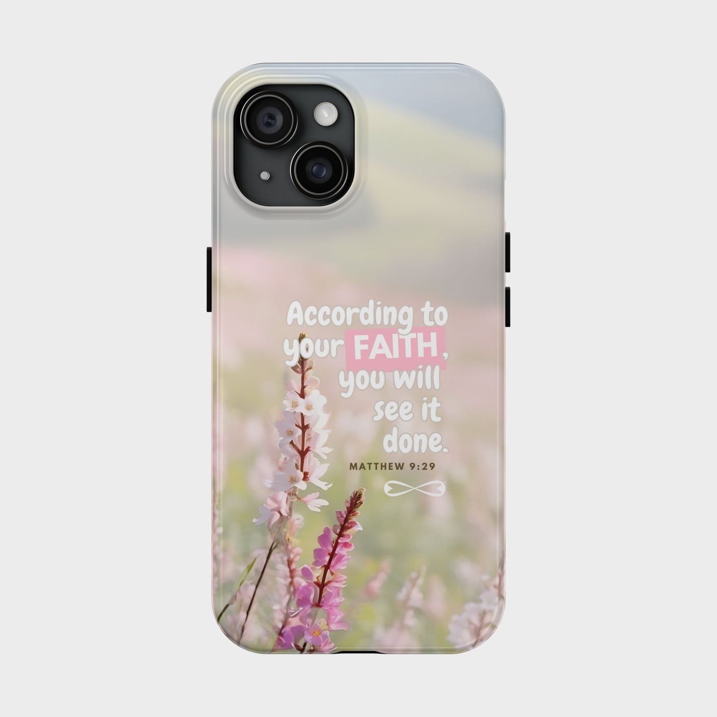 Inspirational Tough Phone Cases with Faith Quote, Floral Phone Cover, Christian Gift, Motivational Case, Bible Verse Accessory
