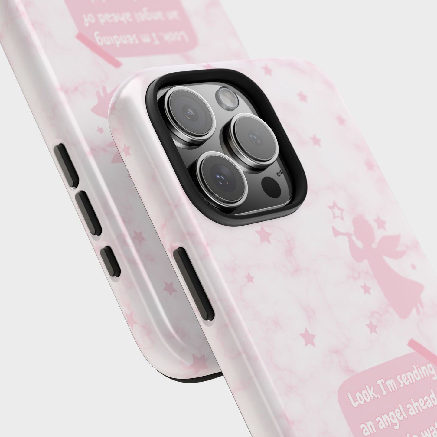 Angel Guidance Tough Phone Cases, Inspirational Phone Cover, Gift for Her, Angel Lover Gift, Pastel Pink Phone Case, Protection with Love