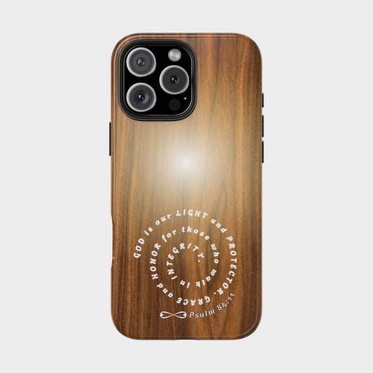 Rustic Tough Phone Case with Inspirational Quote, Gift for Faithful Friends, Protection Case, Wood Design, Unique Present