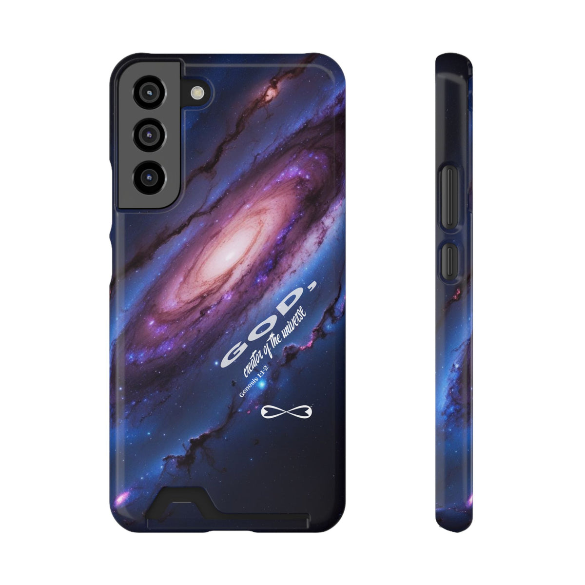 Galaxy Phone Case with Card Holder, Universal Smartphone Accessory, Cosmic Design, Perfect Gift, Stylish Protection, Vibrant Space Theme