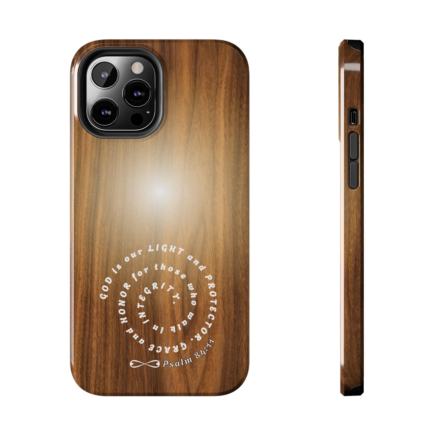 Rustic Tough Phone Case with Inspirational Quote, Gift for Faithful Friends, Protection Case, Wood Design, Unique Present