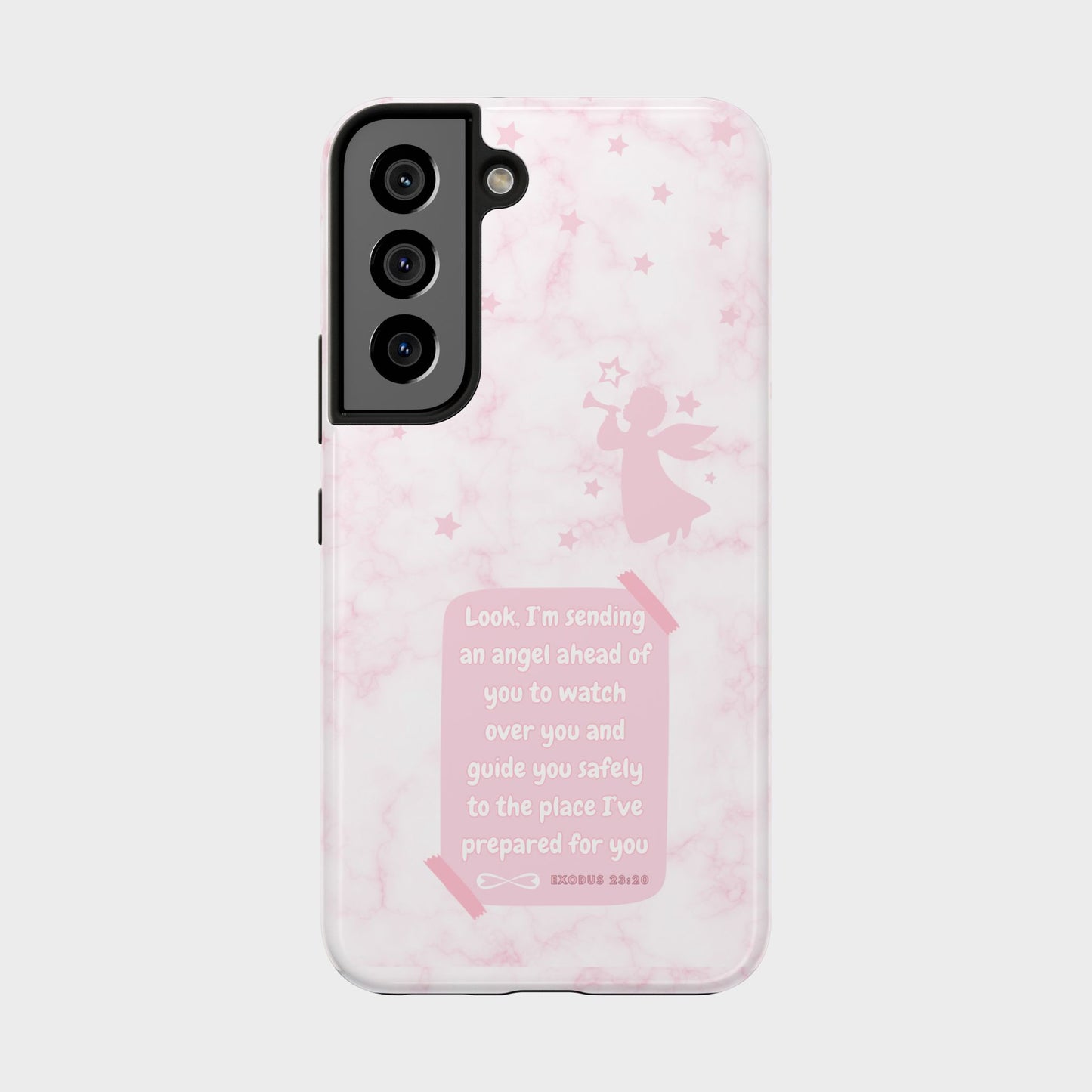 Angel Guidance Tough Phone Cases, Inspirational Phone Cover, Gift for Her, Angel Lover Gift, Pastel Pink Phone Case, Protection with Love