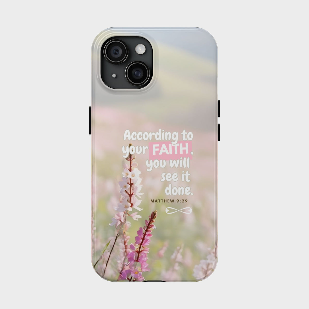 Inspirational Tough Phone Cases with Faith Quote, Floral Phone Cover, Christian Gift, Motivational Case, Bible Verse Accessory