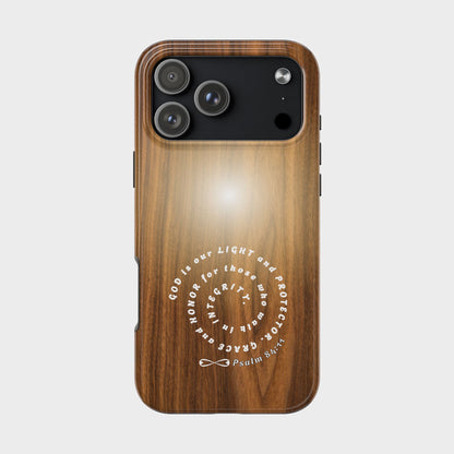 Rustic Tough Phone Case with Inspirational Quote, Gift for Faithful Friends, Protection Case, Wood Design, Unique Present