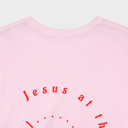 Camiseta "Jesús en el Corazón de Todo" para mujer: camiseta gráfica moderna para regalar, para usar en la calle y para el día a día.